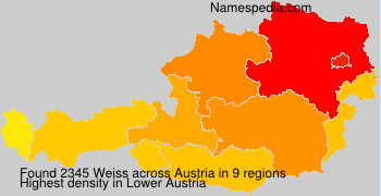 Surname Weiss in Austria