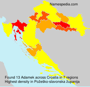 Surname Adamek in Croatia
