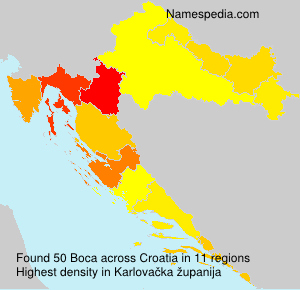 Surname Boca in Croatia