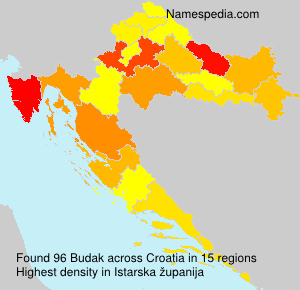 Surname Budak in Croatia