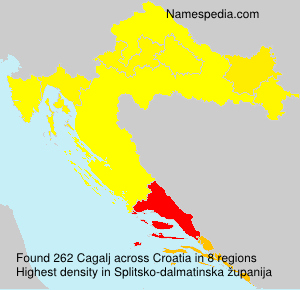 Surname Cagalj in Croatia