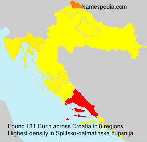Surname Curin in Croatia