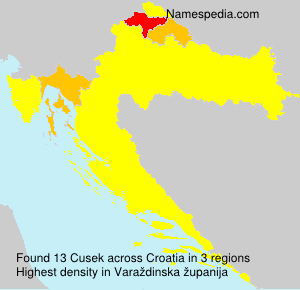 Surname Cusek in Croatia