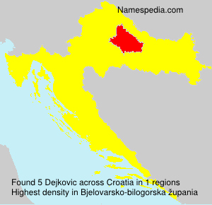 Surname Dejkovic in Croatia