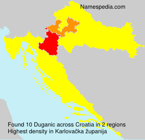 Surname Duganic in Croatia