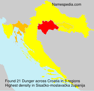 Surname Dunger in Croatia