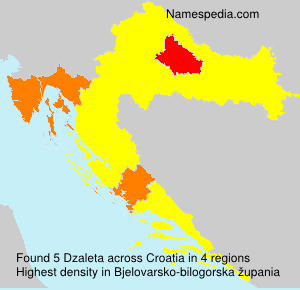Surname Dzaleta in Croatia