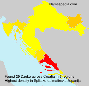 Surname Dzeko in Croatia