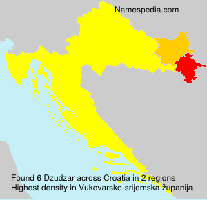 Surname Dzudzar in Croatia