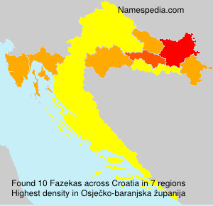 Surname Fazekas in Croatia