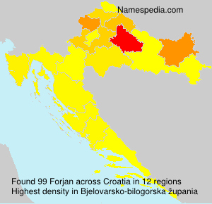 Surname Forjan in Croatia