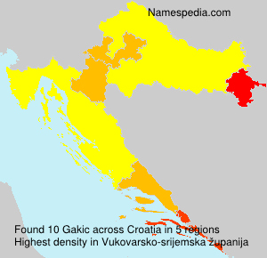 Surname Gakic in Croatia