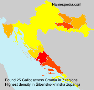 Surname Galiot in Croatia