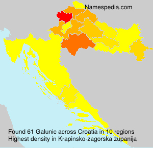 Surname Galunic in Croatia