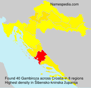 Surname Gambiroza in Croatia
