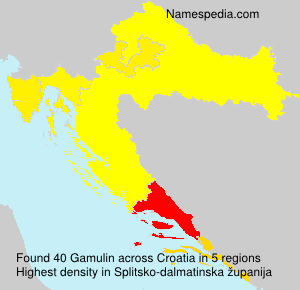 Surname Gamulin in Croatia