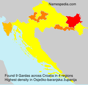 Surname Gardas in Croatia