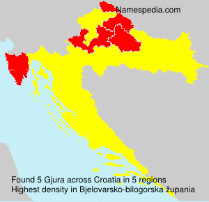 Surname Gjura in Croatia