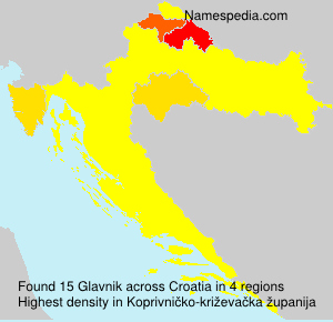 Surname Glavnik in Croatia