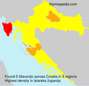 Surname Glavonjic in Croatia