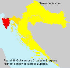 Surname Golja in Croatia