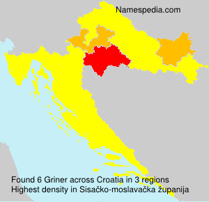 Surname Griner in Croatia