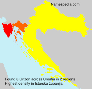 Surname Grizon in Croatia