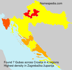 Surname Gubas in Croatia