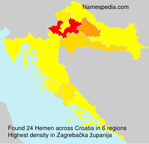 Surname Hemen in Croatia