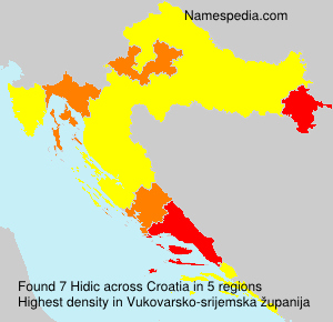 Surname Hidic in Croatia