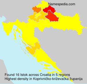Surname Istok in Croatia