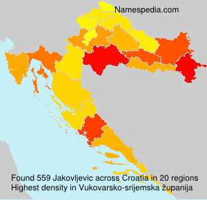 Surname Jakovljevic in Croatia