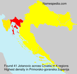 Surname Jotanovic in Croatia