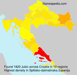 Surname Jukic in Croatia