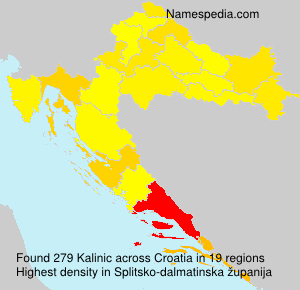 Surname Kalinic in Croatia