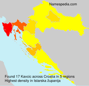 Surname Kavcic in Croatia
