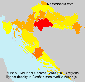 Surname Kolundzija in Croatia