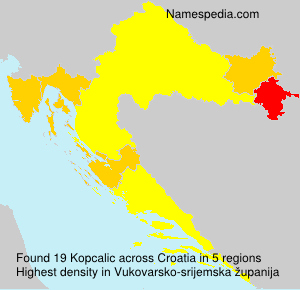 Surname Kopcalic in Croatia