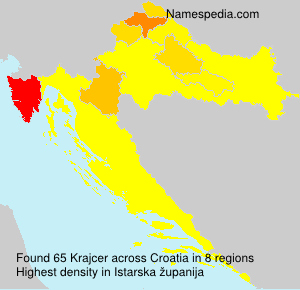 Surname Krajcer in Croatia