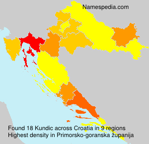 Surname Kundic in Croatia
