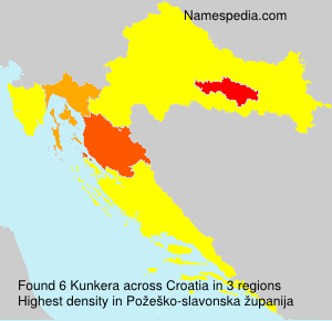 Surname Kunkera in Croatia