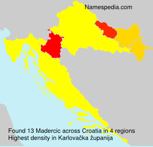 Surname Madercic in Croatia