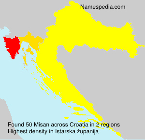 Surname Misan in Croatia