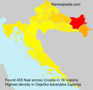 Surname Nad in Croatia