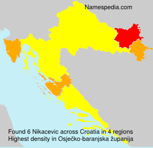 Surname Nikacevic in Croatia