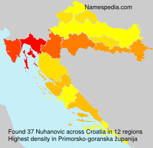 Surname Nuhanovic in Croatia