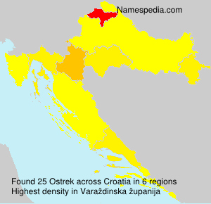 Surname Ostrek in Croatia