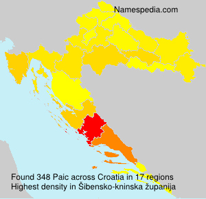 Surname Paic in Croatia