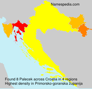 Surname Palecek in Croatia