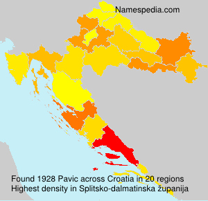 Surname Pavic in Croatia